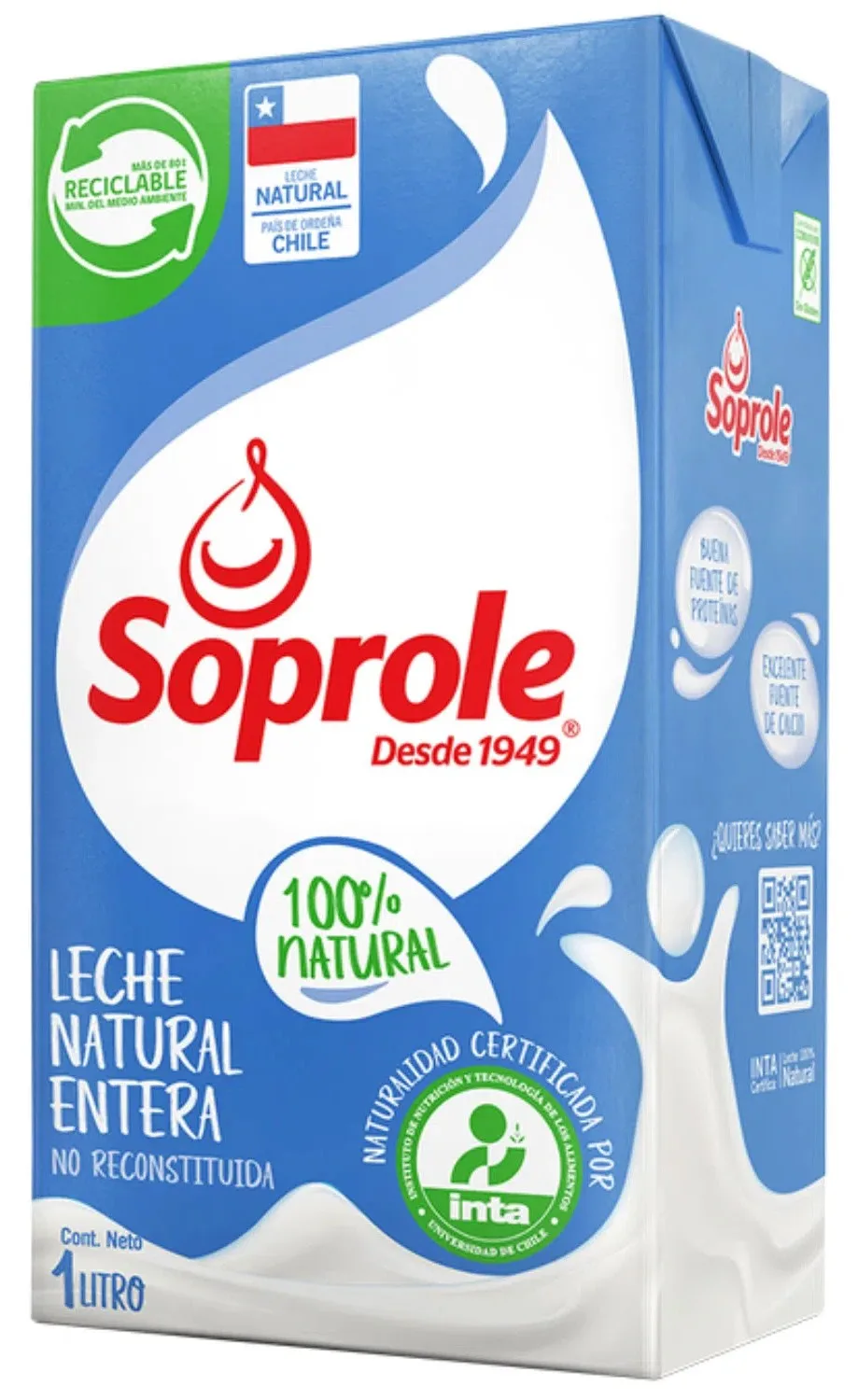 Leche Entera (Con Tapa) 1Lt Soprole